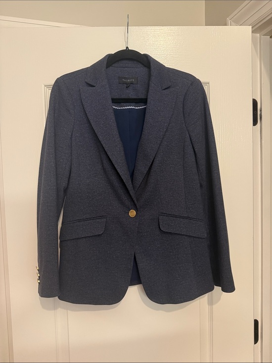 Talbots Jackets & Blazers - Talbots Navy One-Button Women's Blazer with Gold Accent